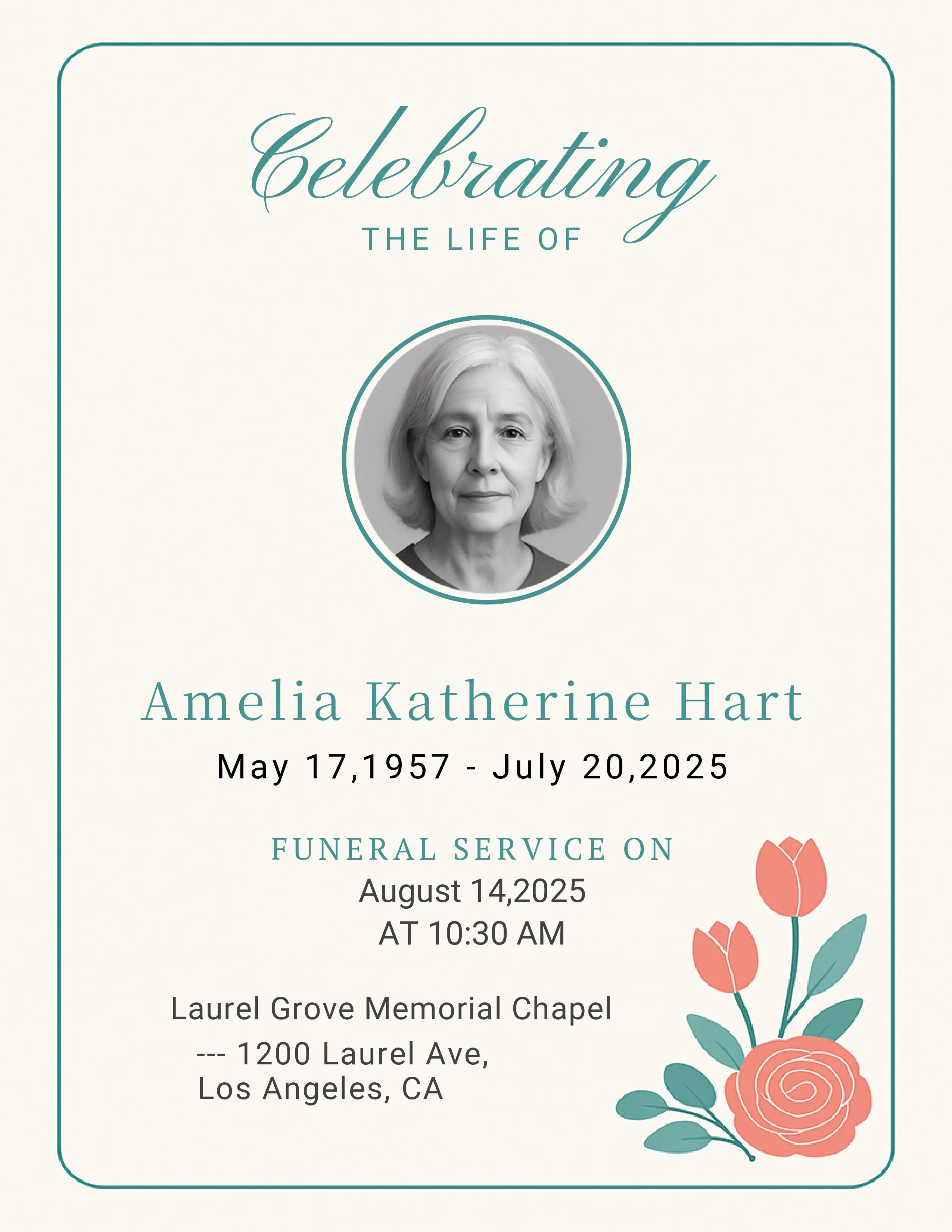 Modern Funeral Program Cover 