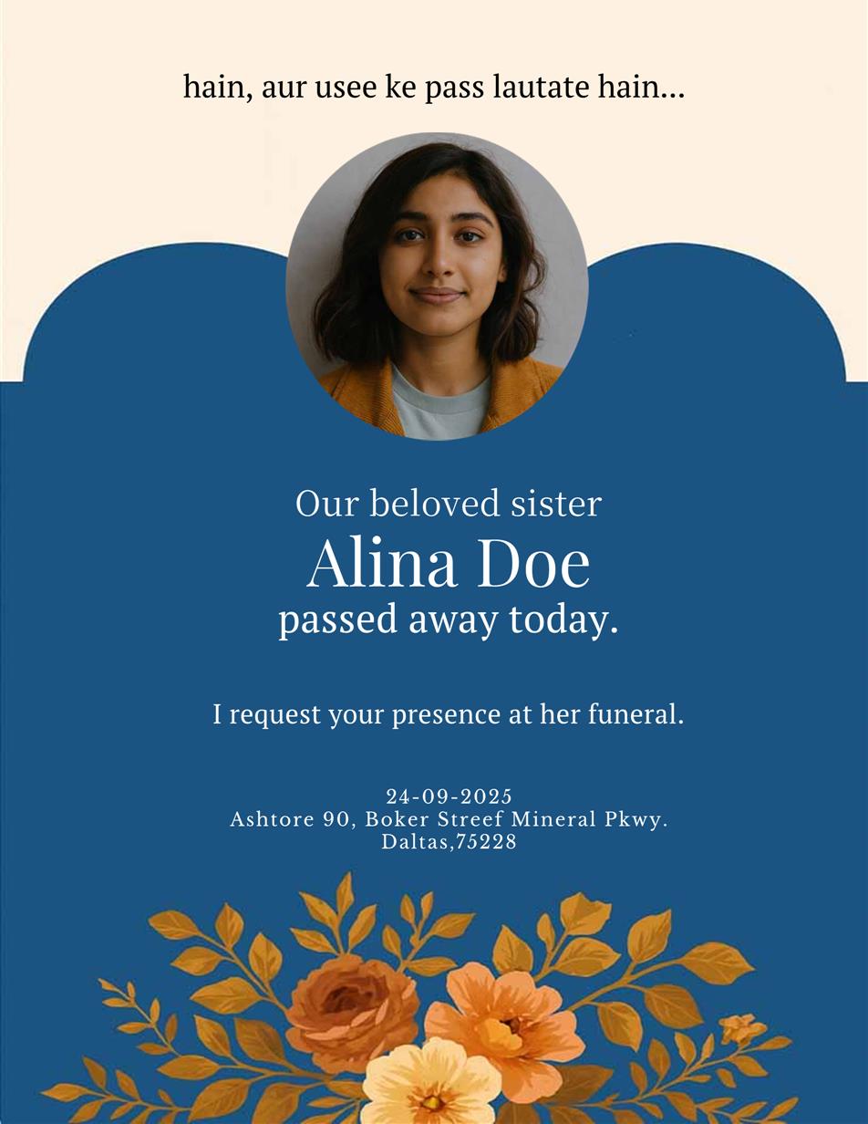 Elegant Funeral Program