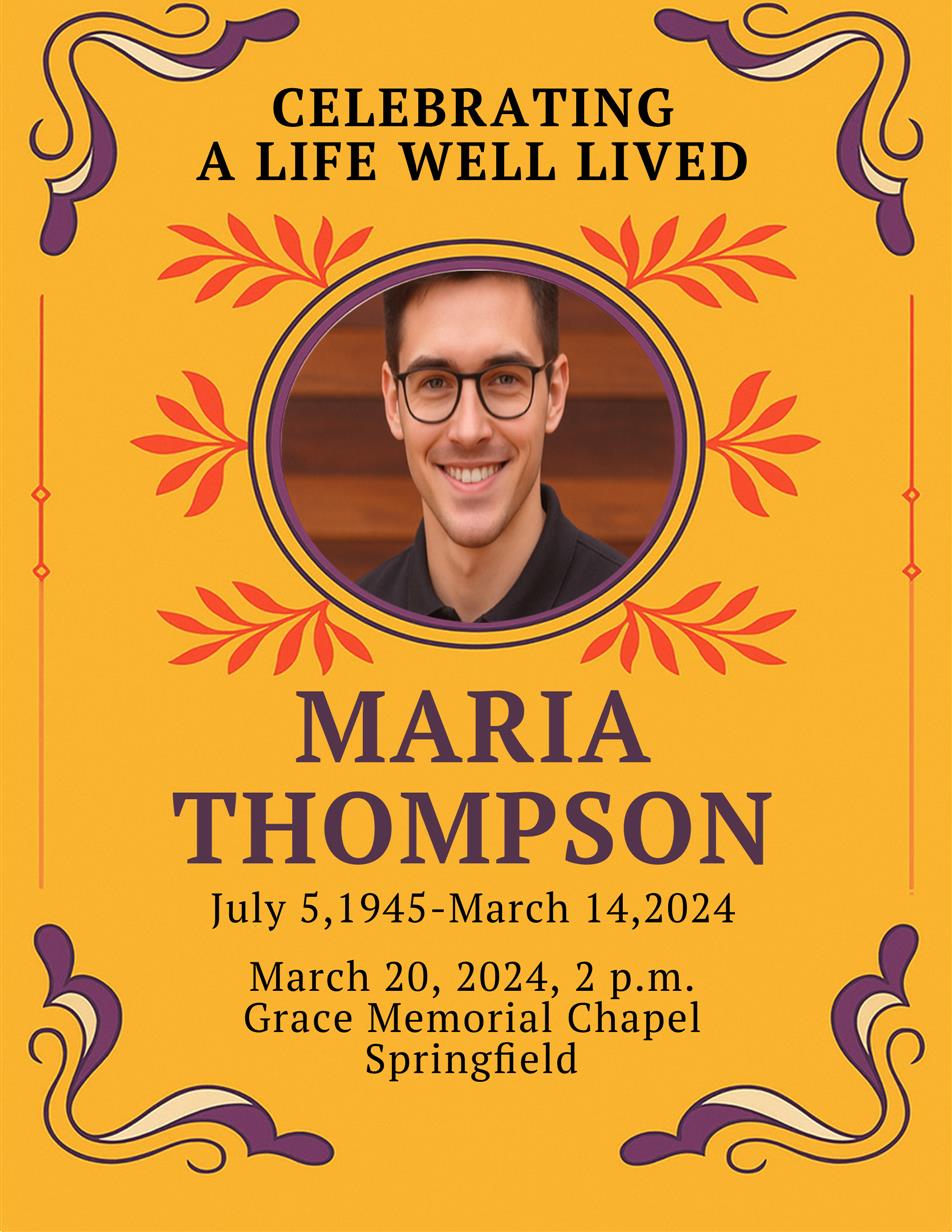 Warm Orange Elegant Memorial Template
