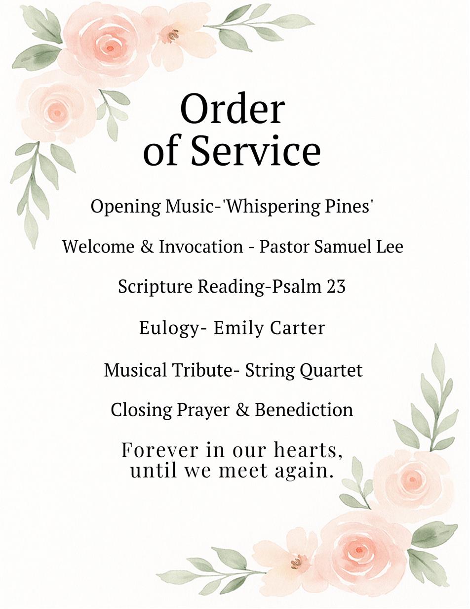 Elegant Floral Memorial Template