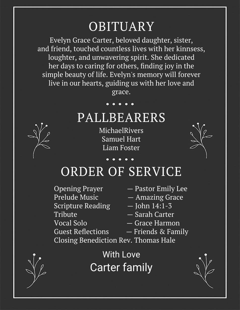 Elegant Floral Life Celebration Template
