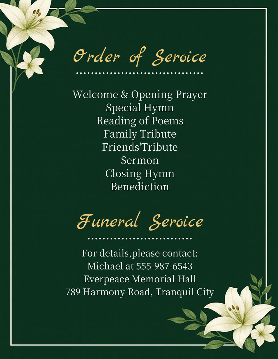 Heartfelt Remembrance Memorial Template