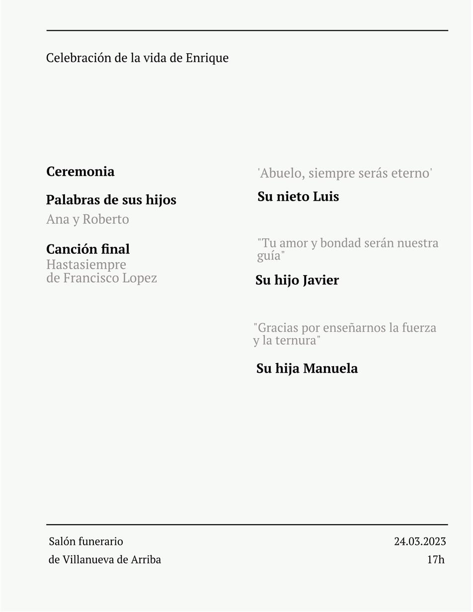 Minimalist Life Celebration Template