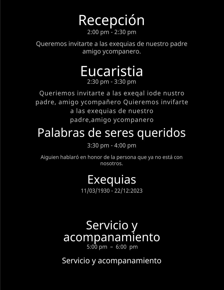 Black & White Minimalist Memorial Template