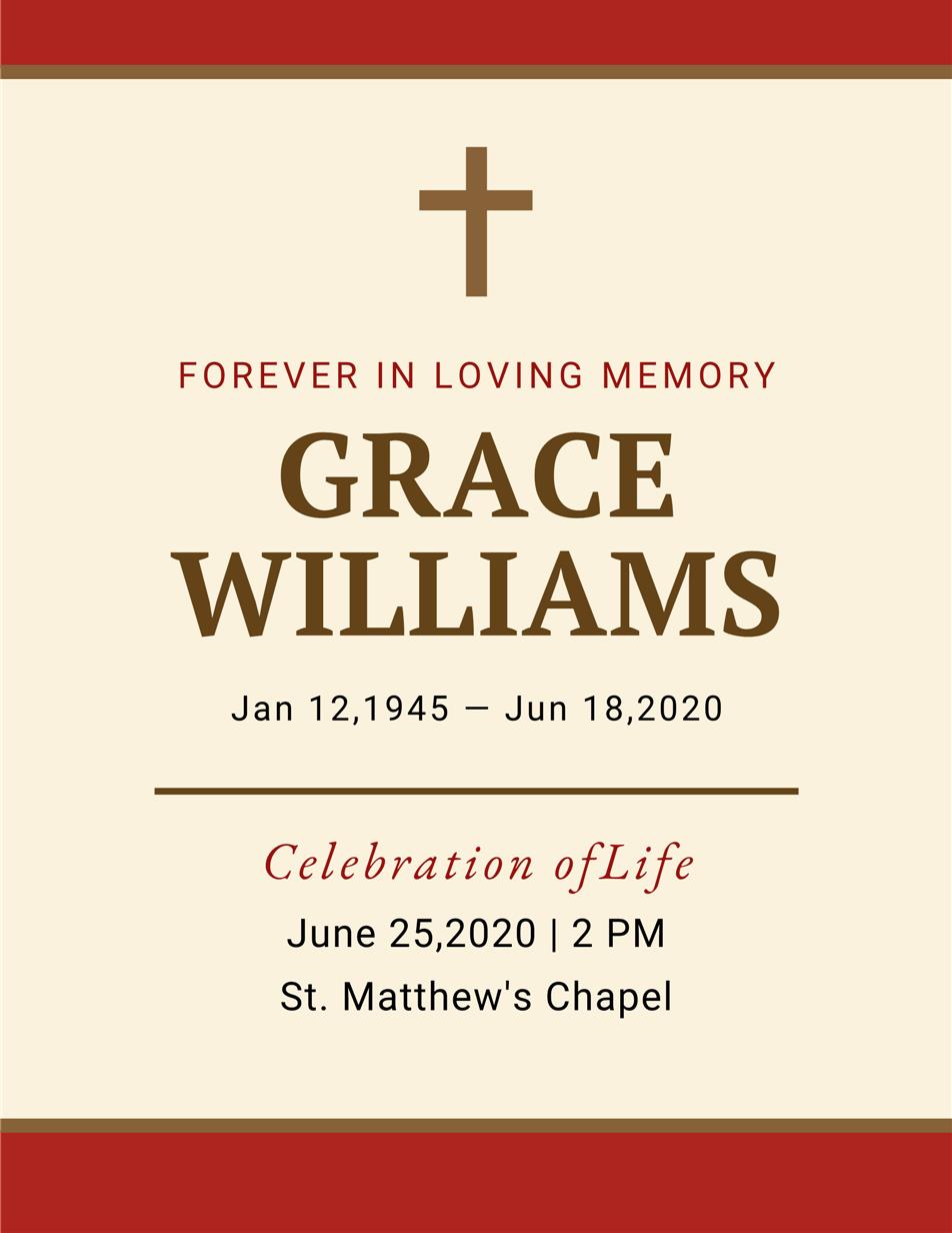 Minimalist Memorial Program Template