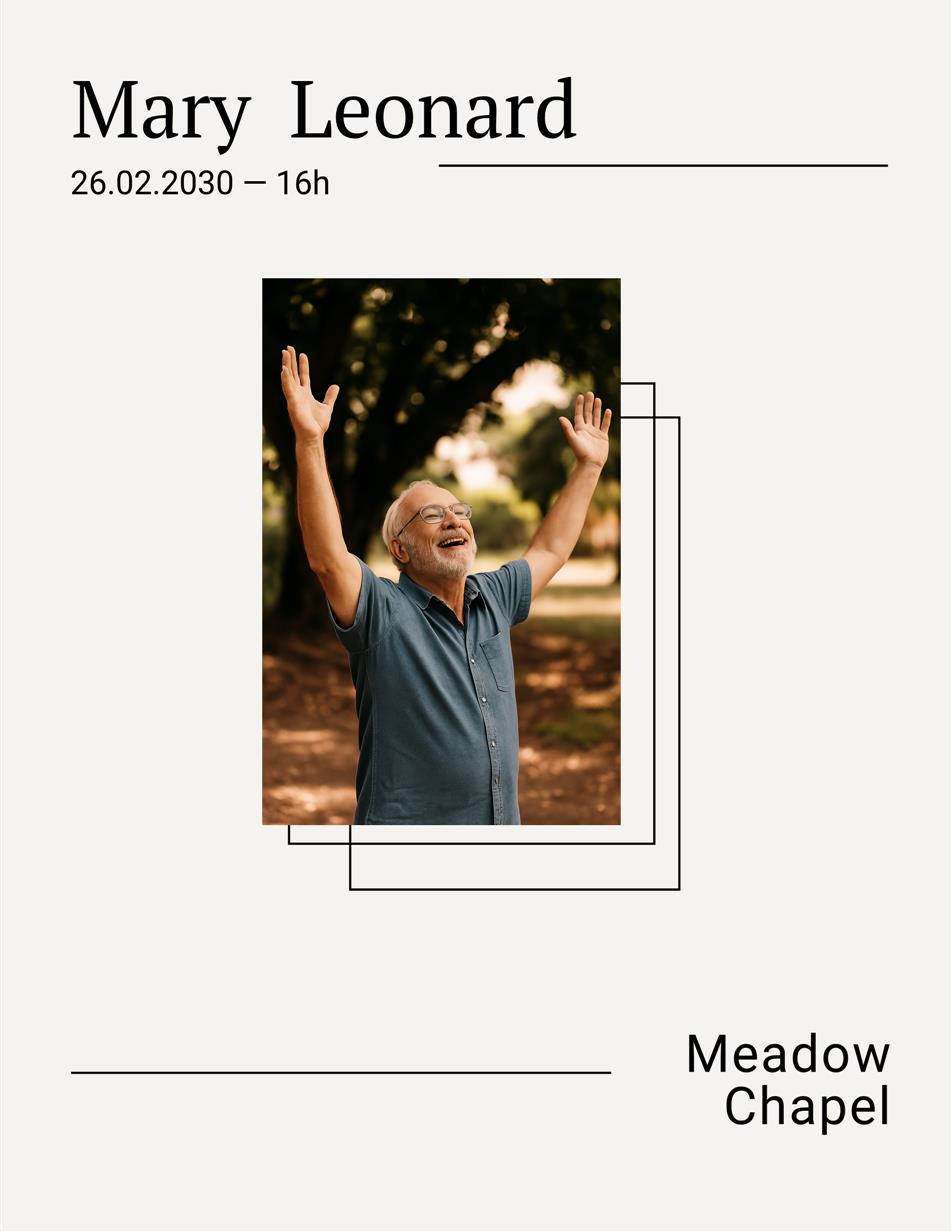 Minimalist Modern Memorial Program Template