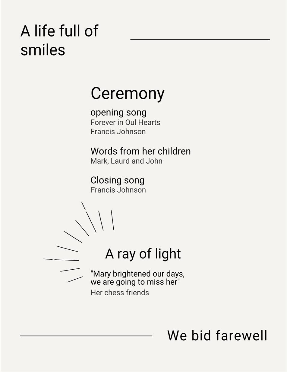 Minimalist Modern Memorial Program Template