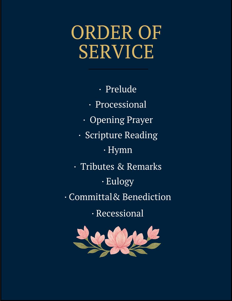Elegant Floral Memorial Template